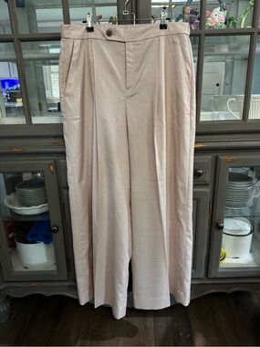 Banana Republic Women’s Pleated  Wide Leg Trousers in Light Pink Size 10